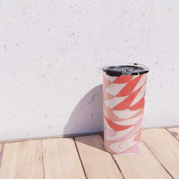 Liquid pinky abstract retro pattern  Travel Mug Gallery Image 4