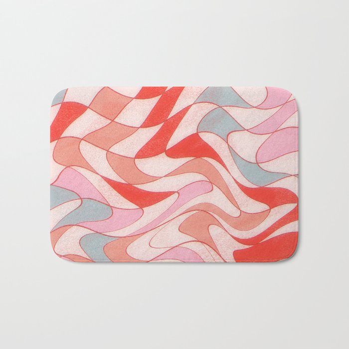 Liquid pinky abstract retro pattern  Bath Mat Gallery Image 1