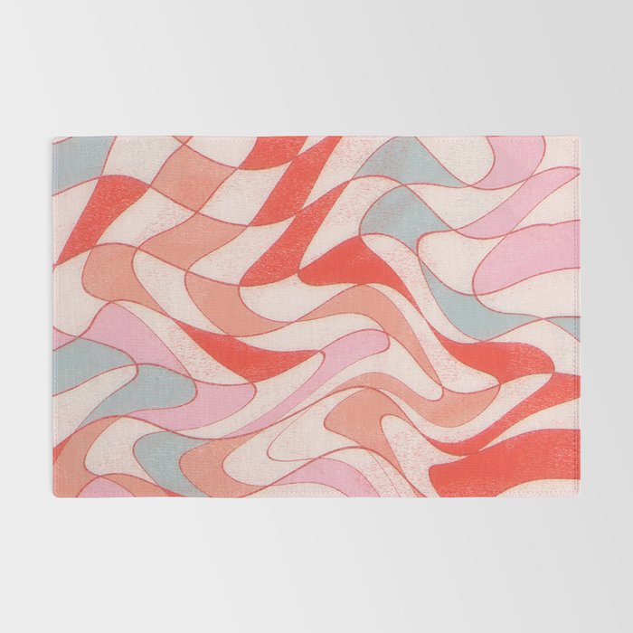 Liquid pinky abstract retro pattern  Rug Gallery Image 2