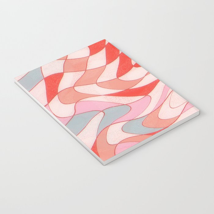 Liquid pinky abstract retro pattern  Notebook Gallery Image 3
