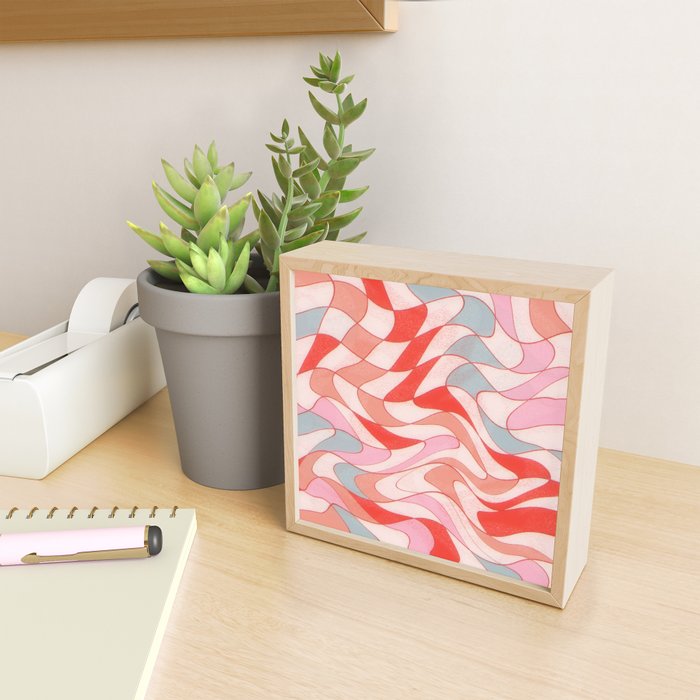 Liquid pinky abstract retro pattern  Mini Art Print Gallery Image 2