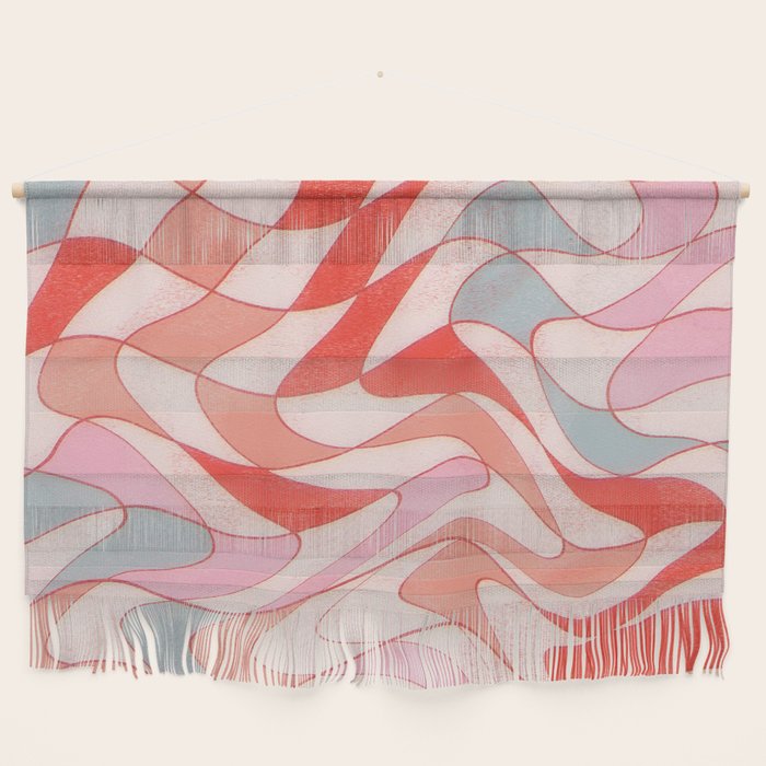 Liquid pinky abstract retro pattern  Wall Hanging Gallery Image 1