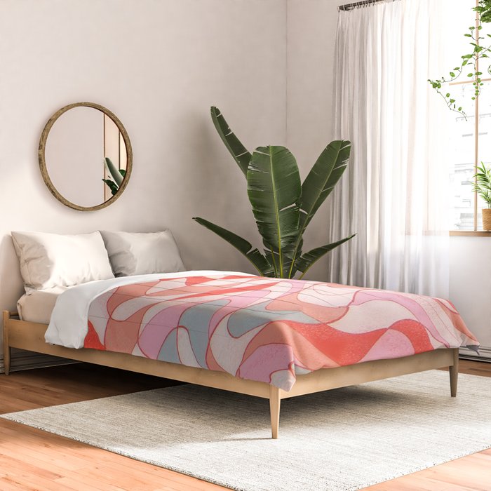Liquid pinky abstract retro pattern  Comforter Gallery Image 2
