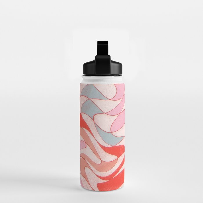 Liquid pinky abstract retro pattern  Water Bottle Gallery Image 2