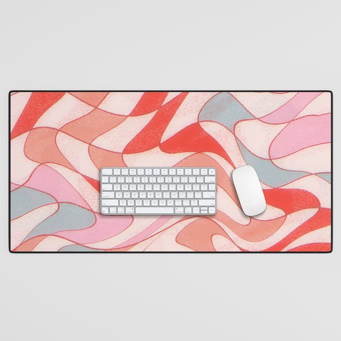 Liquid pinky abstract retro pattern  Desk Mat Gallery Image 1