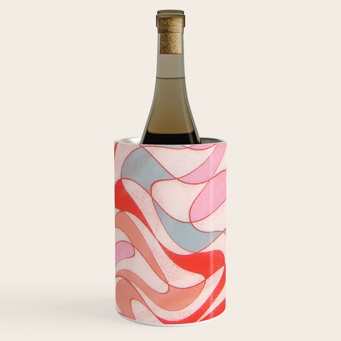 Liquid pinky abstract retro pattern  Wine Chiller Gallery Image 3