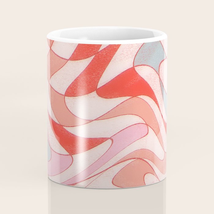 Liquid pinky abstract retro pattern  Coffee Mug Gallery Image 4