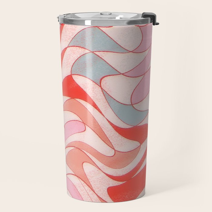Liquid pinky abstract retro pattern  Travel Mug Gallery Image 2