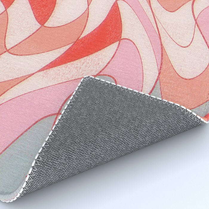 Liquid pinky abstract retro pattern  Rug Gallery Image 4