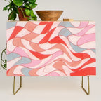 Liquid pinky abstract retro pattern  Credenza Gallery Image 1