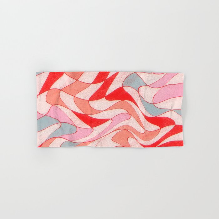 Liquid pinky abstract retro pattern  Bath Towel Gallery Image 1