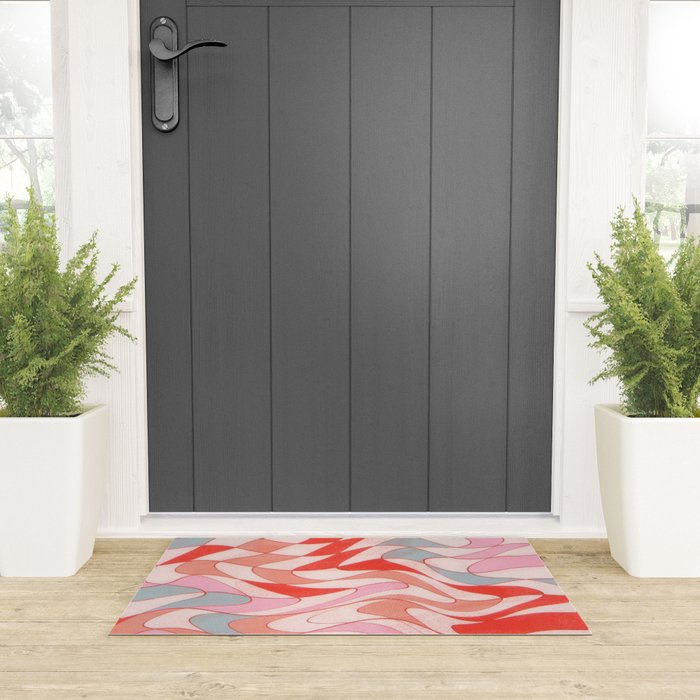 Liquid pinky abstract retro pattern  Welcome Mat Gallery Image 3