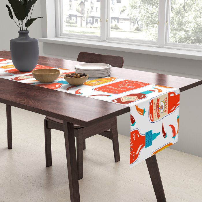Hot Sauce and Chili Peppers Table Runner Gallery Image 2