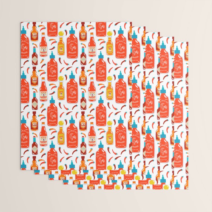 Hot Sauce and Chili Peppers Wrapping Paper Gallery Image 3