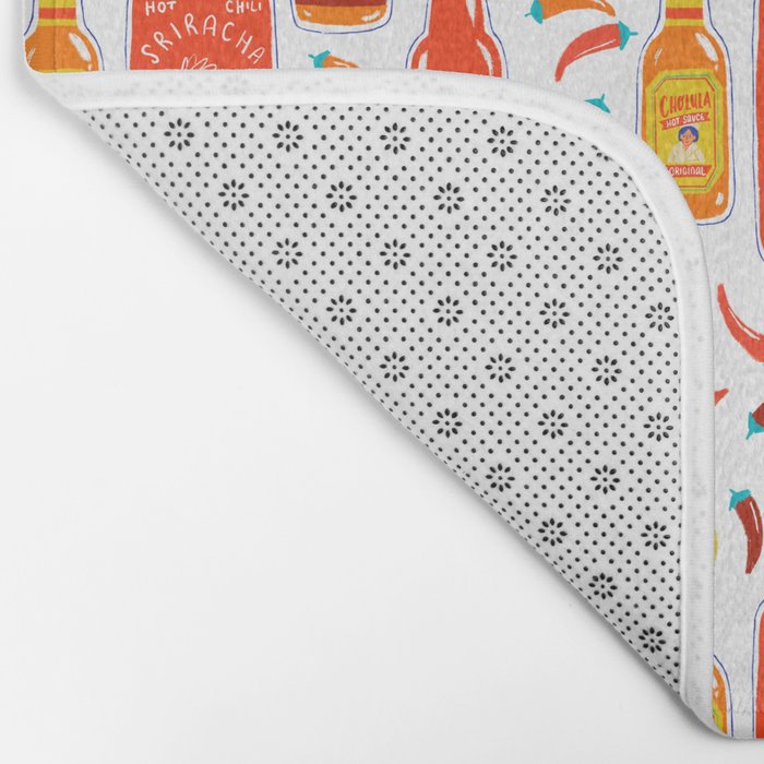 Hot Sauce and Chili Peppers Bath Mat Gallery Image 2