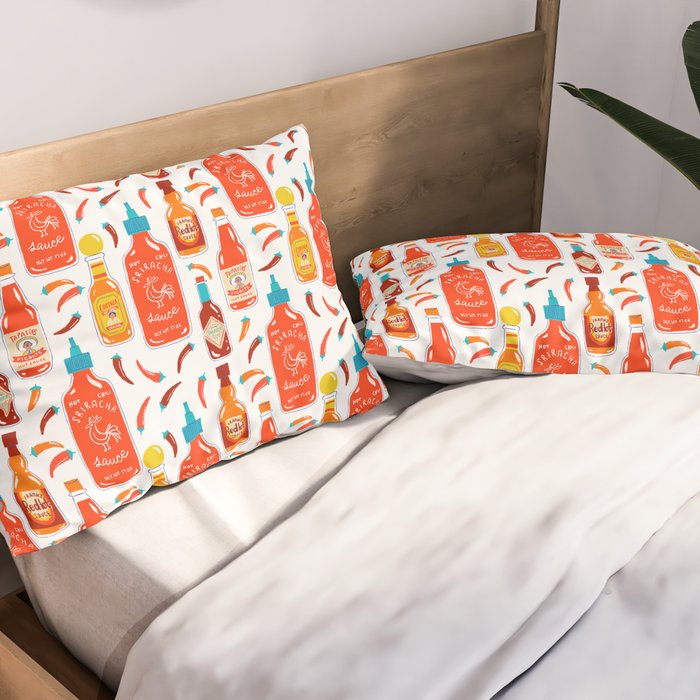 Hot Sauce and Chili Peppers Pillow Sham Gallery Image 2