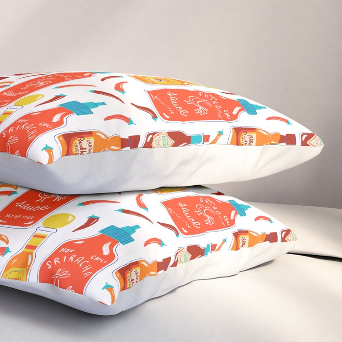 Hot Sauce and Chili Peppers Pillow Sham Gallery Image 3