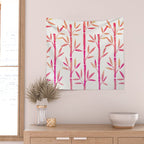 Bamboo Stems - Pink Palette Wall Tapestry Gallery Image 2