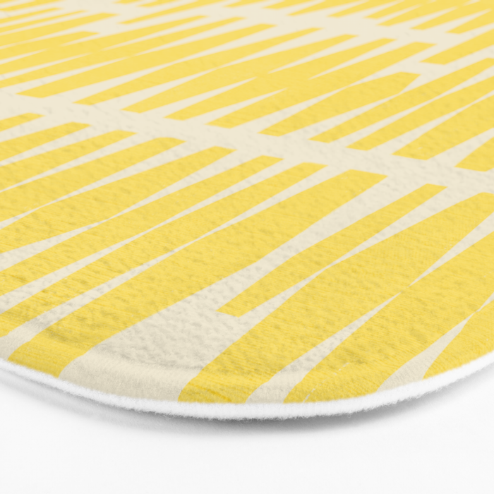 Bold Yellow Geometric Shapes Pattern Bath Mat Gallery Image 3