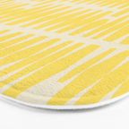 Bold Yellow Geometric Shapes Pattern Bath Mat Gallery Image 3