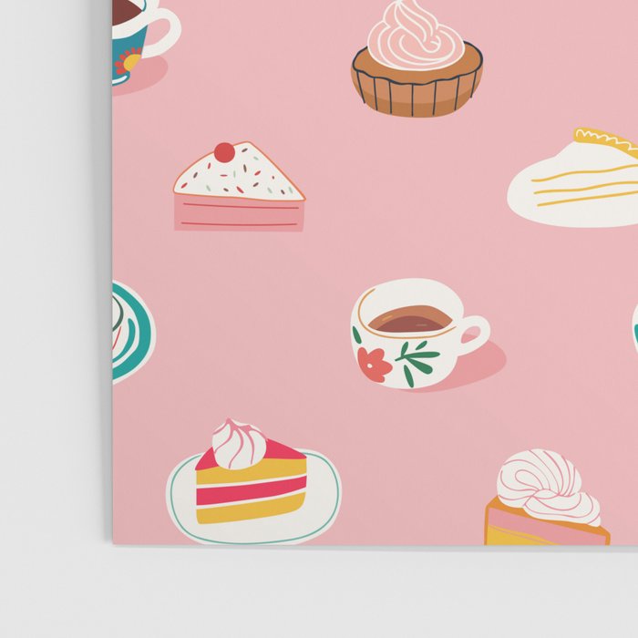 Vintage sweet dessert tea food art pattern Poster Gallery Image 3