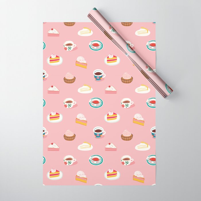 Vintage sweet dessert tea food art pattern Wrapping Paper Gallery Image 1