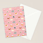 Vintage sweet dessert tea food art pattern Stationery Card Gallery Image 2