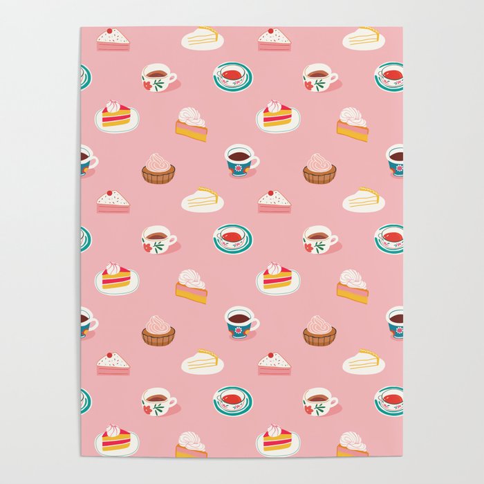 Vintage sweet dessert tea food art pattern Poster Gallery Image 4