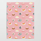 Vintage sweet dessert tea food art pattern Poster Gallery Image 4