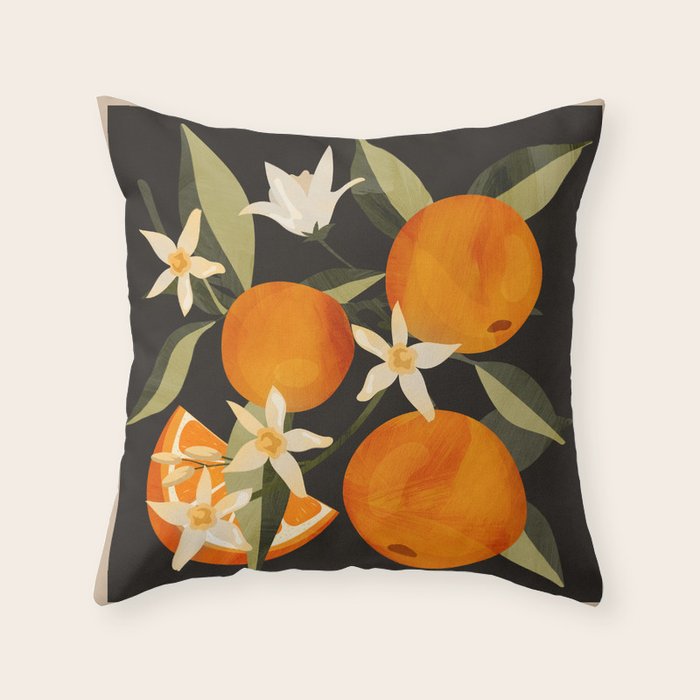 Oranges Botanical Art 1 Throw Pillow Gallery Image 1