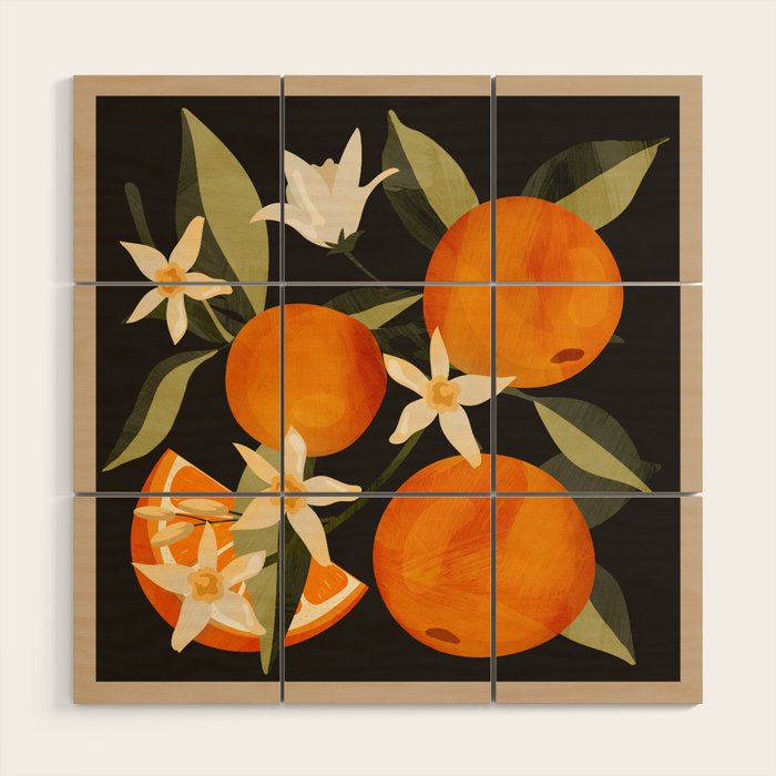 Oranges Botanical Art 1 Wood Wall Art Gallery Image 1