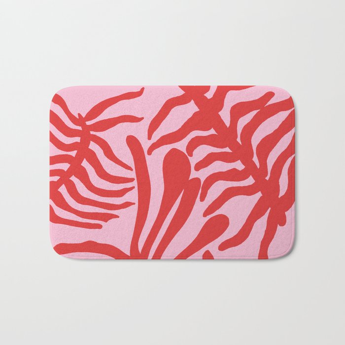 kelp - red & pink Bath Mat Gallery Image 1