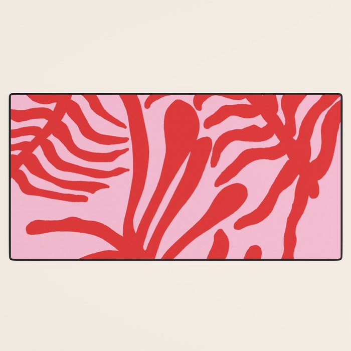 kelp - red & pink Desk Mat Gallery Image 3
