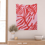 kelp - red & pink Wall Tapestry Gallery Image 2