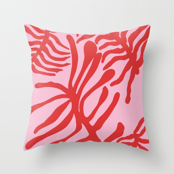 kelp - red & pink Throw Pillow Gallery Image 6