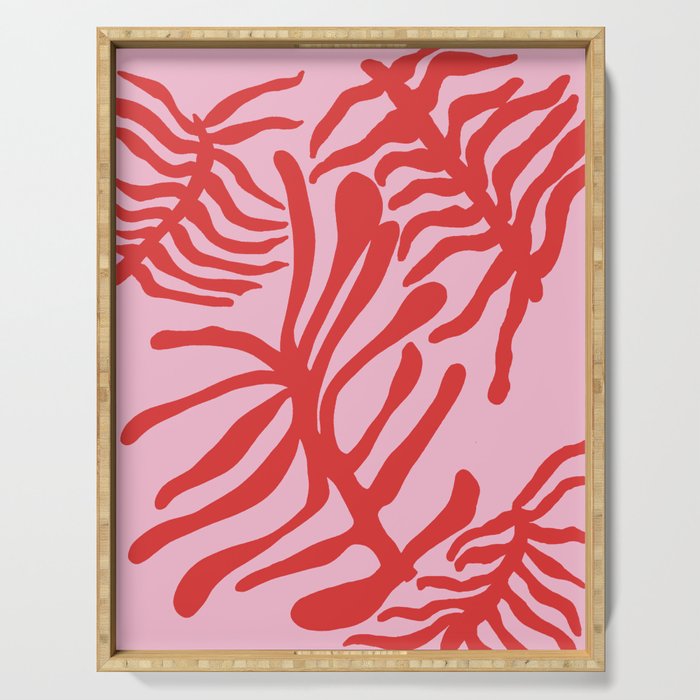 kelp - red & pink Serving Tray Gallery Image 1