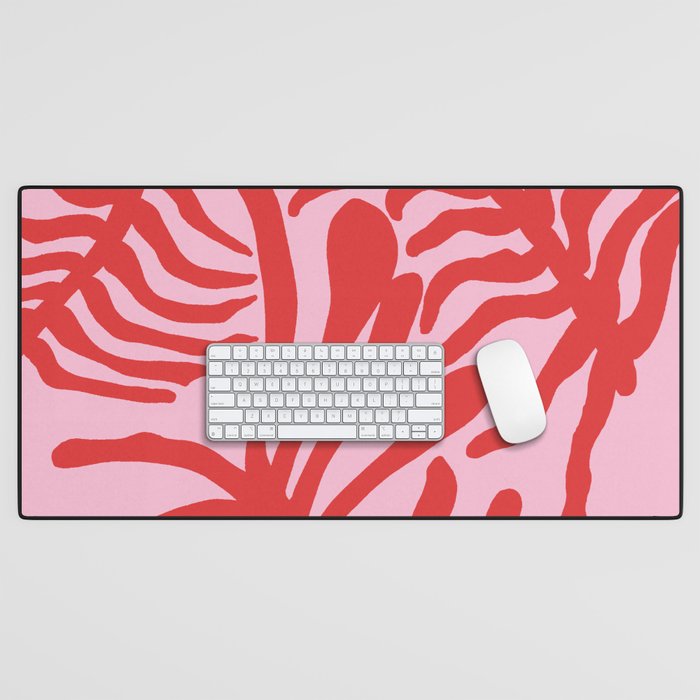 kelp - red & pink Desk Mat Gallery Image 1