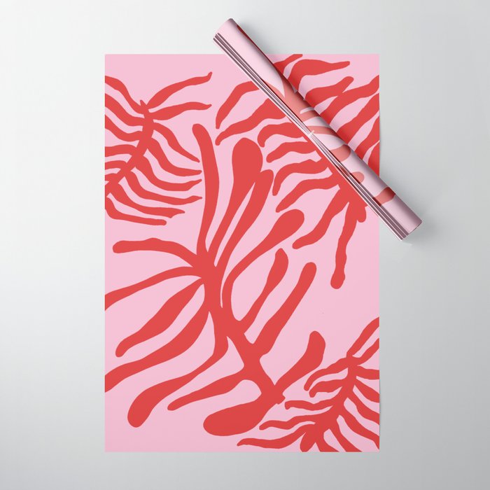 Kelp - Red & Pink Wrapping Paper Gallery Image 1