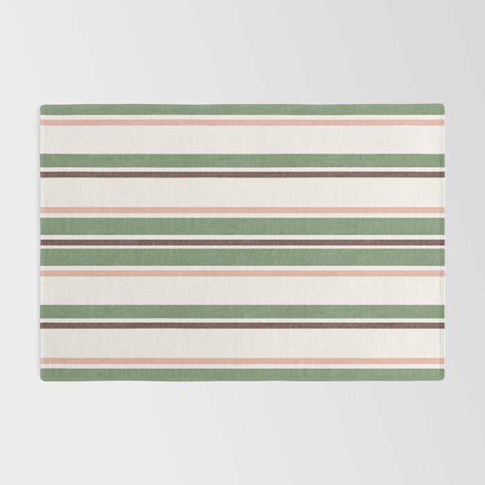 Daybed Stripe Ivory Green Multi Rug Gallery Image 2