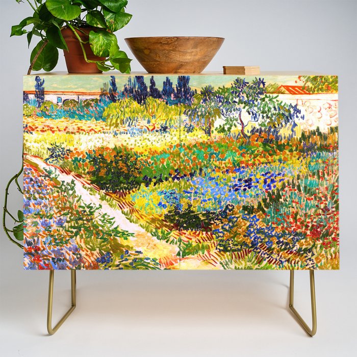 Vincent Van Gogh Flower Garden Landscape Credenza Gallery Image 1