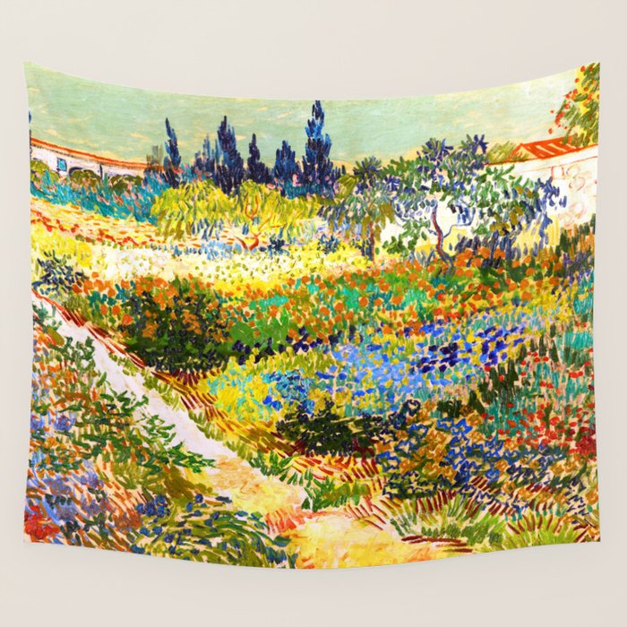 Vincent Van Gogh Flower Garden Landscape Wall Tapestry Gallery Image 1
