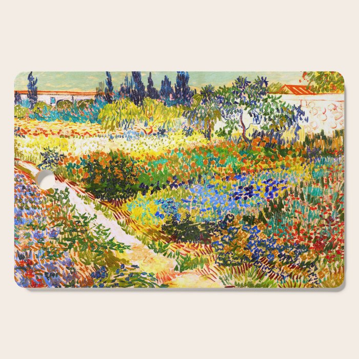 Vincent Van Gogh Flower Garden Landscape Cutting Board Gallery Image 1