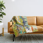 Vincent Van Gogh Flower Garden Landscape Throw Blanket Gallery Image 1