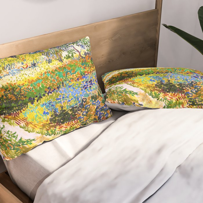 Vincent Van Gogh Flower Garden Landscape Pillow Sham Gallery Image 2