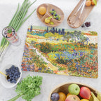 Vincent Van Gogh Flower Garden Landscape Cutting Board Gallery Image 2