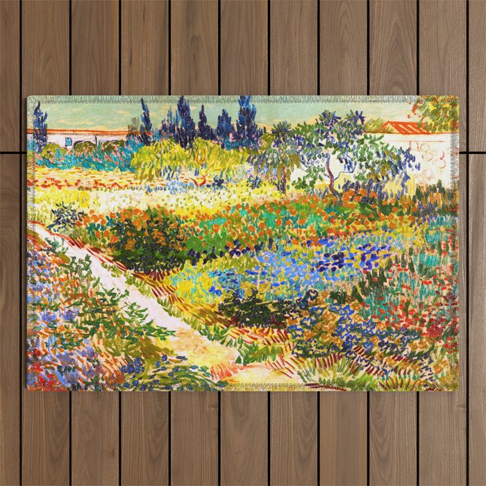 Vincent Van Gogh Flower Garden Landscape Outdoor Rug Gallery Image 1