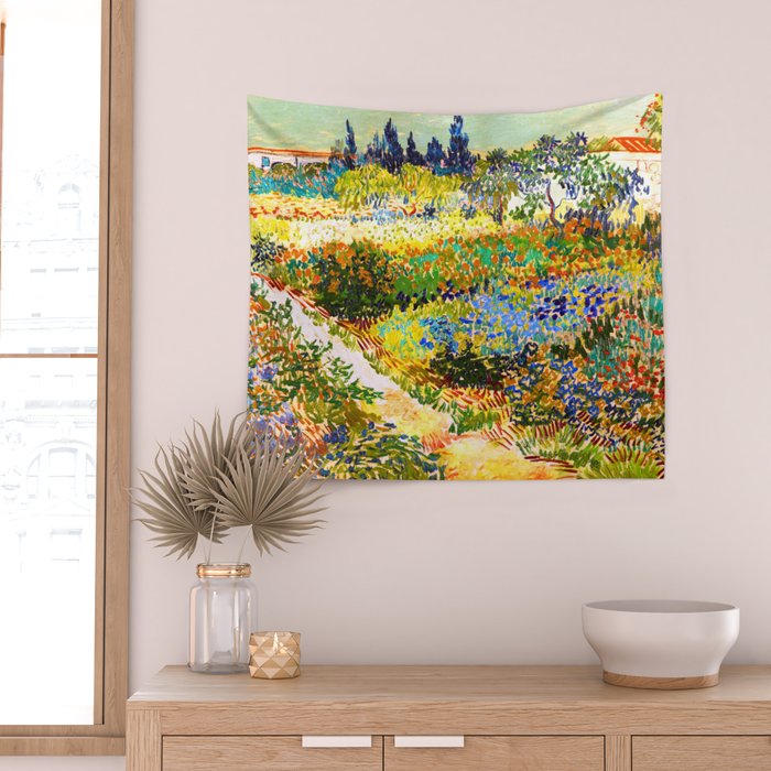 Vincent Van Gogh Flower Garden Landscape Wall Tapestry Gallery Image 2