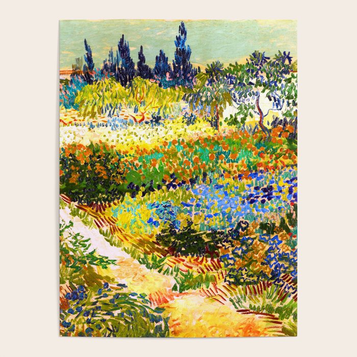 Vincent Van Gogh Flower Garden Landscape Poster Gallery Image 1