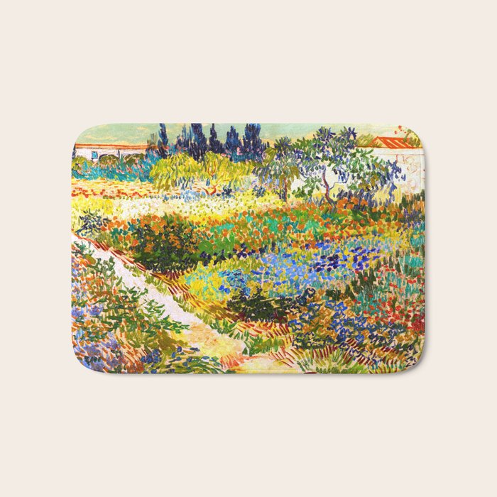 Vincent Van Gogh Flower Garden Landscape Bath Mat Gallery Image 1