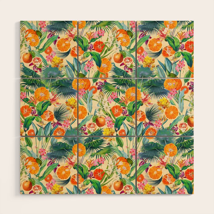 Tropical Orange Garden II Wood Wall Art Gallery Image 1